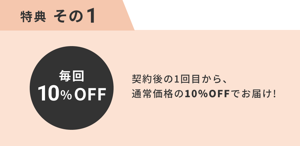 特典その1 毎回10%OFF